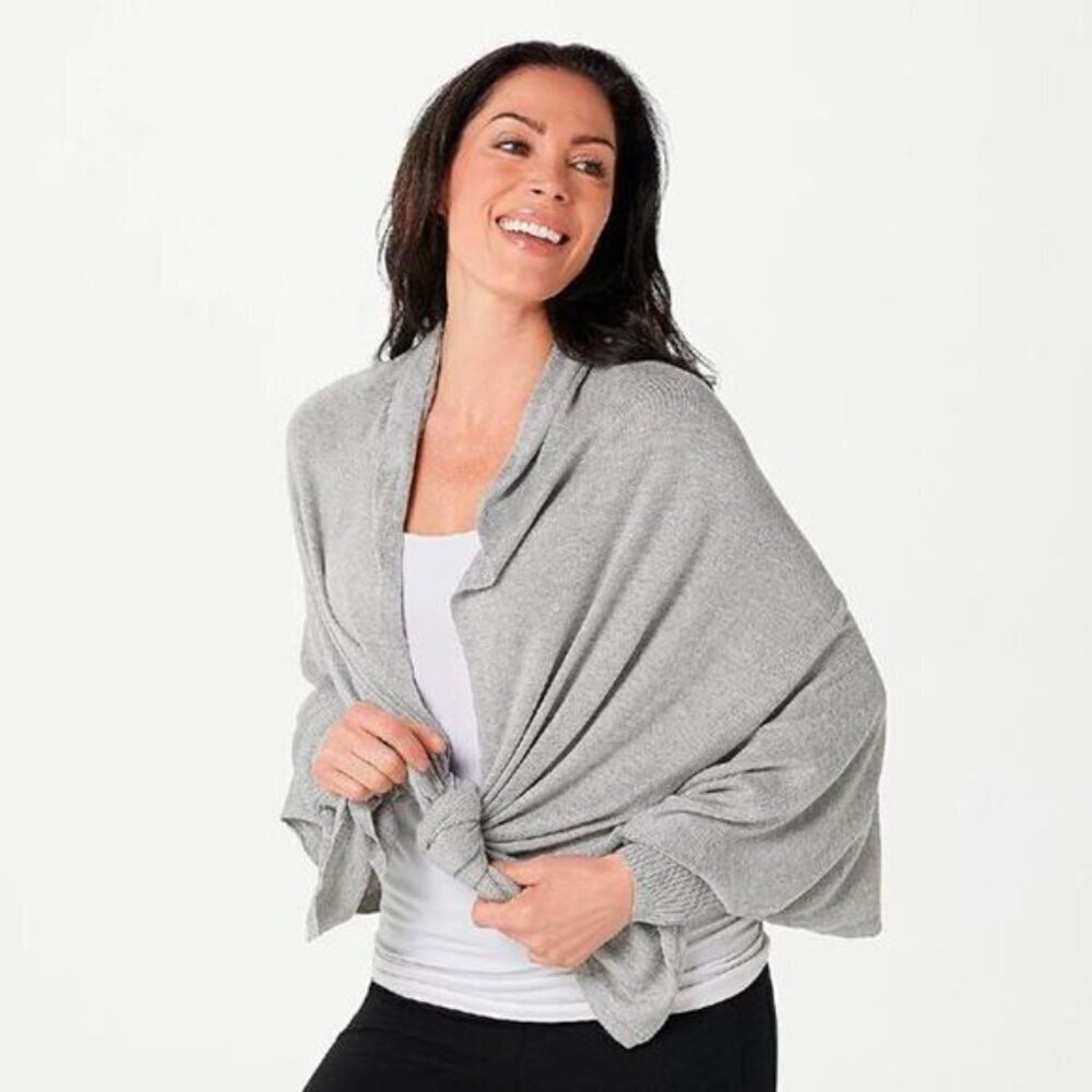 NWT Zuda Ecovero Sweater Wrap, Gray, Size XS/S